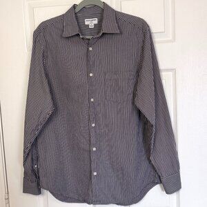 Banana Republic | Slim Fit | Long Sleeve Button Up Shirt | Brown Small Striped